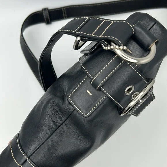 Coach H05Q-1452 Vintage Soho Slim Duffle Shoulder Crossbody Bag Black EUC - Picture 7 of 15